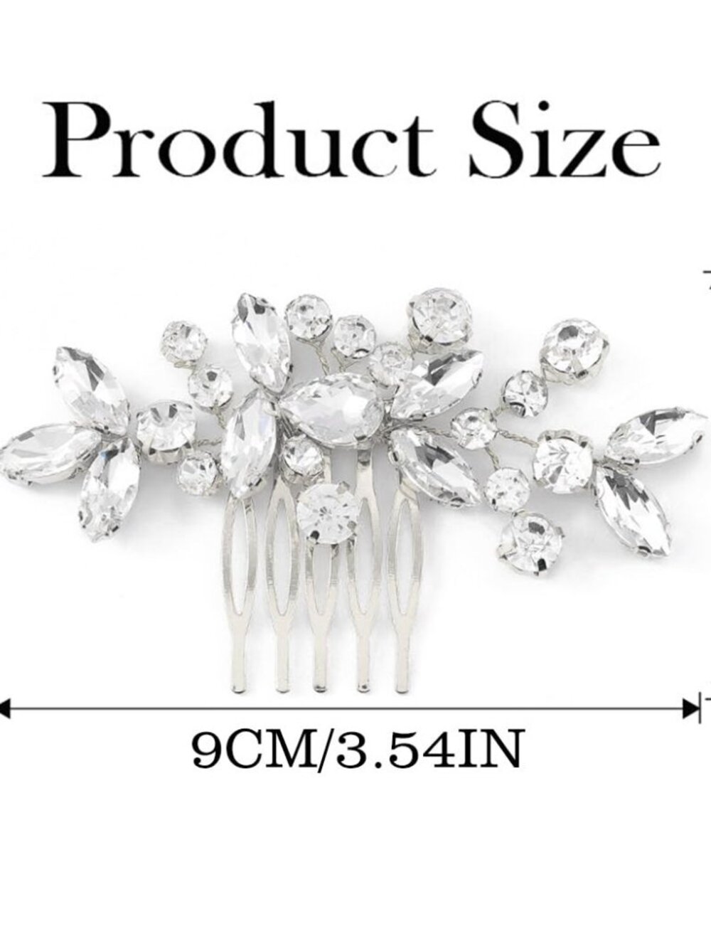 Bridal Hair Comb Wedding Hair Accessories Rhinestone Hair Clip - Picture 4 of 7